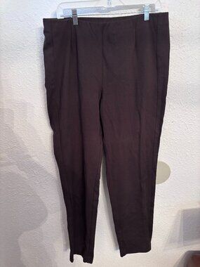 J. Jill Ponte Slim Leg Brown Pant Large Tall Office Comfort Staple Pull on